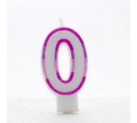 Apac Pink Birthday/anniversary Number Candles (Pack Of 6) White/pink (8)