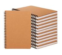 APACALI 12 Pack A5 Spiral Notebook Lined, 120 Pages / 60 Sheets A5 Notebook Spiral Bound, Kraft Cover Spiral Notebook A5, Spiral Bound Notebook A5 for Diary, Memo, Office Supplies, Brown