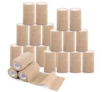 APACALI 20 Rolls Cohesive Bandage 10cm x 4.5m, Beige Vet Wrap for Horses, Self Adhesive Bandage, Sock Tape Football for Wrist & Ankle Protection