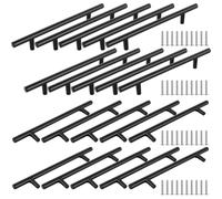 APACALI 20PCS Black Kitchen Cupboard Handles, 128mm Kitchen Door Handles, Stainless Steel Cabinet Handle, Black Handles for Cupboards Furniture Decoration (Overall Length: 200mm)