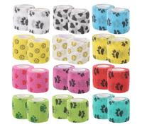 APACALI 24 Rolls Cohesive Bandage 5cm x 4.5m, 2 Inch Vet Wrap for Horses & Pets, Self Adhesive Bandage for Ankle, Knee & Wrist Protection, 12 Different Patterns, Breathable