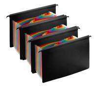 APACALI 3 Pack A4 Filing Cabinet Suspension Files, 13 Pockets Expanding Filing Cabinet Dividers, A4 Hanging Files for Filing Cabinet, Foolscap Suspension Files for Home Work Office Organization