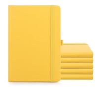 APACALI 6 Pack A5 Hardback Notebook Lined, 200 Pages / 100 Sheets A5 Journal Notebook, A5 Notebooks Multipack with Elastic Closure and Pen Loop, Hardback Notebook A5 for Office Home Business, Yellow
