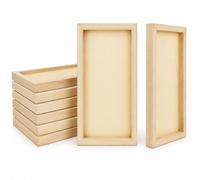 APACALI 8 Pack Unfinished Wood Canvas Boards for Painting, Approx. 11.6 x 5.8 Inch Rectangular Cradled Wood Panels, 3/4 Inch Deep Blank Wood Art Boards for Acrylic, Pouring, Mixed Media and Crafts