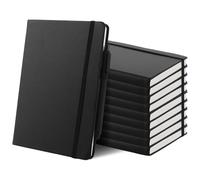 APACALI Pack of 10 Notebook A5 Lined Hard Cover, 240 Pages (120 Sheets) Notebook Set, Journal Book, Notepad Set for Office, School, for Children and Adults, DIN A5, Black