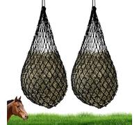 APACALI Pack of 2 Hay Nets for Horses Tight Mesh with Carabiner Hook, Hay Net Tight Mesh 5 x 5 cm, Hay Net Horse Hay Bag for Horses, Species-Appropriate Feeding Improves Digestion