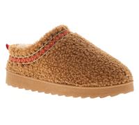 Apache Andover Jnr Girls Tan & Red Embroidered Mule Slippers, Size: 12
