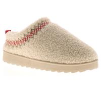Apache Andover Women's Beige & Red Textured Mule Slippers, Size: 6