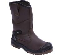 Apache Men's Rigger Boot AP305 | Brown Size 7 UK | Waterproof and Breathable | Steel Toe Cap and Midsole Protection | Padded Ankle and TPU Heel Guard