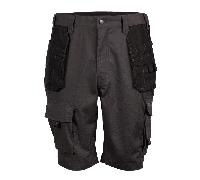 Apache Workwear Men's Work Shorts | APKHT Cargo Holster Pocket Shorts | Grey/Black 30 Waist | Rip-Stop polycotton durable material | Low Rise Comfort Waist | Side cargo pocket and large phone pocket