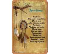 Apache Blessing May The Sun Bring You New Energy 8X12 Inch Iron Retro Look Decoration Plaque Sign for Home Kitchen Bathroom Farm Garden Garage Inspirational Quotes Wall Decor