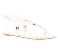 Apache Womens Flat Sandals Toe-Post Blunt Buckle white - Size UK 7