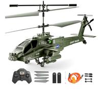 Apache RC Helicopter Toy for Adults, 2.4GHz Remote Control Helicopter Drone with 2 Batteries, LED Lights, One-Key Take Off, Altitude Hold, Easy to Fly Indoor RC Plane Toys Gifts for Kids Boys age 8+
