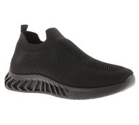 Apache Womens Chunky Trainers Knit Effect Sky Slip On black UK Size