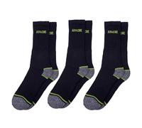 Apache Burlington 3 Pack Work Sock Black/Grey Colour: Black/Grey