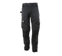 Apache Workwear Men's Site Trouser | ATS 3D Stretch Holster Trouser | Grey/Black 36W x 31L | Cordura Side Cargo Pocket | Low Rise Comfort Waist | Reinforced Hem Knee Pad and Phone Pocket