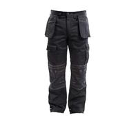 Apache Workwear Men's Site Trousers | APKHT Polycotton Holster Trouser | Black 32W x 29L | Cordura Side Cargo Pocket | Low Rise Comfort Waist | Reinforced Hem Knee Pad and Phone Pocket