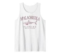 Apalachicola Florida Shark Fishing Town Maroon Letters Tank Top