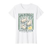 Apalachicola Oyster Club Coastal Florida Seafood Value Graphic T-Shirt, Women, White, S