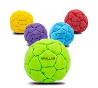 Apallas 50g Leather Hacky Sack Footbag - Professional Hacky Sack with No-Bust Stitching, 32 Panel Symmetry, Hand-Stitched Suede Material, Perfect for Kicks, Tricks & Freestyle Play (1 pc-Lime Green)
