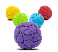 Apallas Hacky Sack and Footbag | No-Bust Stitching for Hard Kicking | 32 Panel Symmetry for Balance Tricks and Stalling | Professionally Hand-Stitched with Suede Material - Pack of 1 (Purple)