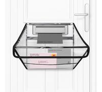 Apallas Mail Slot Catcher, Post Letter Box Cage Ideal for UPVC, Glass, Wood and Metal Doors. Strong Adhesive Letters, Small Packages, Magazines. No Screws or Tools Required (Clear Transparent)