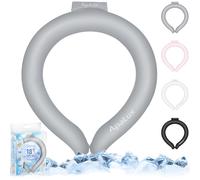 ApaLux Ice Ring Neck Cooler for Hot Weather, Wearable Neck Cooling Tube Bold&Fluorescent Cooling Neck Wrap for Summer 18℃/64℉ Ice Neck Cool Ring Relief for Hot Flashes(Grey,L)