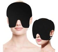 Apanphy 3-in-1 Cooling Gel Cap with 360° Gel Pads | Cold/Heat Compress Against Migraines, Headaches & Sleep Disorders | Reusable Cooling Mask for Men and Women (Black)