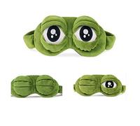 Apanphy® 3D Eye Mask Sleeping, Fluff Face Sleeping Funny Novelty Cartoon Frog Eye Cover Eyeshade Night Mask Sleep Travel Mask (Green)