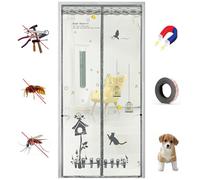 Apanphy Fly Screen Doors, Magnetic Fly Screen Balcony Door, 90 x 210 cm, Reinforced Magnetic Fly Curtain, Insect Protection for Living Room, Patio Door, Mosquito Net with Magnetic Closure, No Drilling