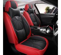 APARC Seat Cover Sets Car for Volkswagen VW Tiguan 2. Gen SWB (5seats) 2016 2017 2018 2019 2020 2021 2022 2023, Full Leather NonSlip Waterproof Breathable Seat Cushion Protector,A/Red