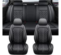 APARC Seat Cover Sets Car for Toyota Hilux (AN120/AN130) 8.Gen 2015 2016 2017 2018 2019 2020 2021 2022 2023, Full Leather NonSlip Waterproof Breathable Seat Cushion Protector,A/Grey