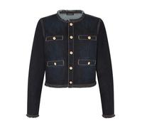 APART Cropped Denim Jacket with Fringe Hem