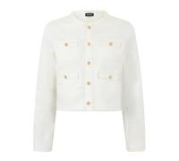 APART Cropped Denim Jacket with Fringe Hem