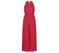 APART Fashion Women Pleated Jumpsuit Chiffon Halter Jumpsuit Wide Leg Elastic Waist Chain Strap Detail Evening Party Outfit Stylish Wedding Guest Dress Red