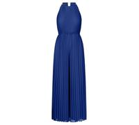 APART Fashion Women Pleated Jumpsuit Chiffon Halter Jumpsuit Wide Leg Elastic Waist Chain Strap Detail Evening Party Outfit Stylish Wedding Guest Dress Royal Blue
