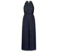 APART Fashion Women Pleated Jumpsuit Chiffon Halter Jumpsuit Wide Leg Elastic Waist Chain Strap Detail Evening Party Outfit Stylish Wedding Guest Dress Midnight Blue