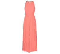 APART Fashion Women Pleated Jumpsuit Chiffon Halter Jumpsuit Wide Leg Elastic Waist Chain Strap Detail Evening Party Outfit Stylish Wedding Guest Dress Coral