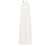 APART Fashion Women Pleated Jumpsuit Chiffon Halter Jumpsuit Wide Leg Elastic Waist Chain Strap Detail Evening Party Outfit Stylish Wedding Guest Dress Cream