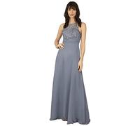 ApartFashion Women's Apart Chiffon Lace Evening Dress Special Occasion, Denim Blue, S