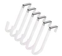 Apartment Dorm Door Storage Hooks, 6 Pack Toolless Stainless Steel Over-the-Door Hangers for Entryway Bath Bedroom Hanger Hooks Over Storage Coat Bag Towel Organizer Bedroom Bathroom Dorm Entryway