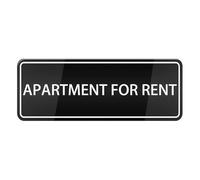 Apartment For Rent Sign For House Door, Plastic Self-Adhesive Signs For Business Home, 3 X 10 Inches Acrylic For Office Gate Window