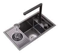Apartment Villa Company Rest Room Space Saving SXSLTSA Above-Counter Kitchen Invisible Hidden Small Embedded with Accessories, Siphon, Cover(SXSLTSA+Faucet B,55 * 32 23cm)