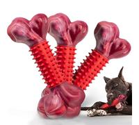 Apasiri 3-Pack Tough Dog Chew Toys for Aggressive Chewers, Beef-Flavored Dog Bones for Large Breed, 8" Nylon & Rubber Chew Toys Long-Lasting Play