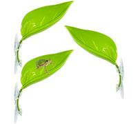 Apatal 3 Pack Plastic Frog Habitat Platform with Suction Cups Reptile Decorations for Terrarium Dwarf Frogs Tank Accessories Decor Turtle Basking Platforms for Amphibian (Green)