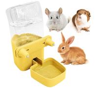 Apatal 50 oz Rabbit Water Dispenser Hanging Gravity Bunny Water Bottle for Cage Automatic Small Animal Water Bottle for Ferret Guinea Pig Chinchilla Cat Puppy (Yellow)