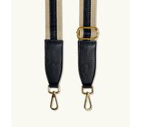 Apatchy London Black Leather And Canvas Bag Strap - Multi