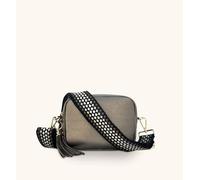 Apatchy London Bronze Leather Crossbody Bag With Cappuccino Dots Strap Bronze