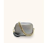 Apatchy London Leather Crossbody Bag With Gold Chain Shoulder Strap In Metallics Metallics