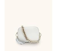 Apatchy London Leather Crossbody Bag With Gold Chain Shoulder Strap In Off White Off White